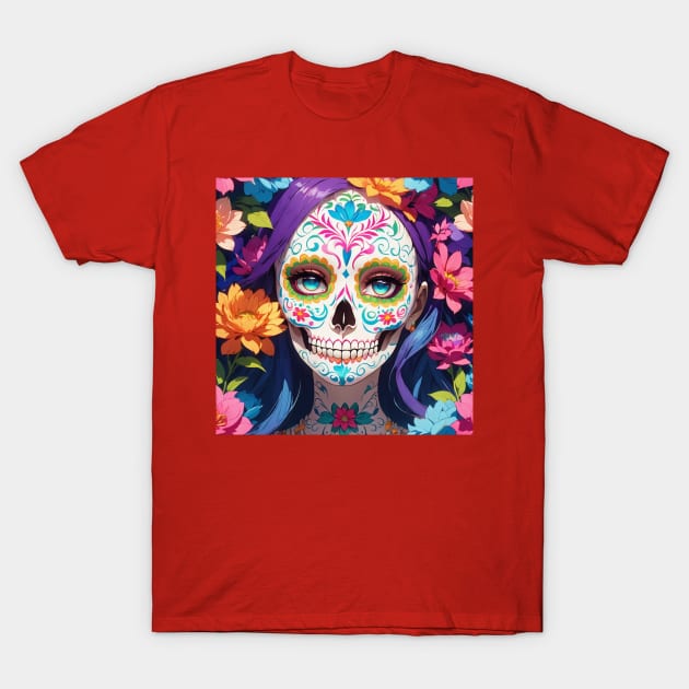 Skull flower cute design T-Shirt by nonagobich